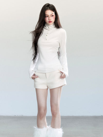 Straight-leg Wool Shorts FRA0455