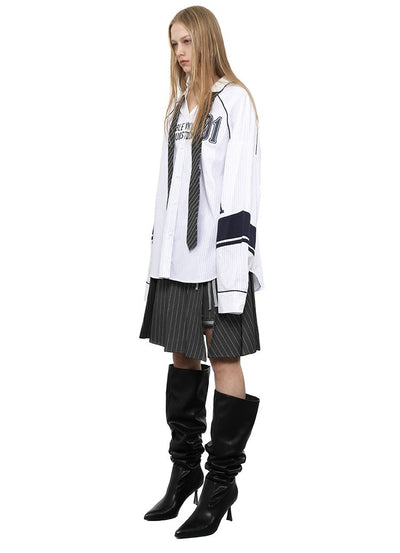 Two-color LOGO Printed Loose Shirt ANY0079