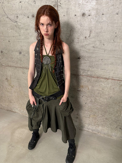 Metal Buckle Decoration Tube Top DOU0136