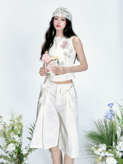 Bow Tie Cropped Pants FRA0371