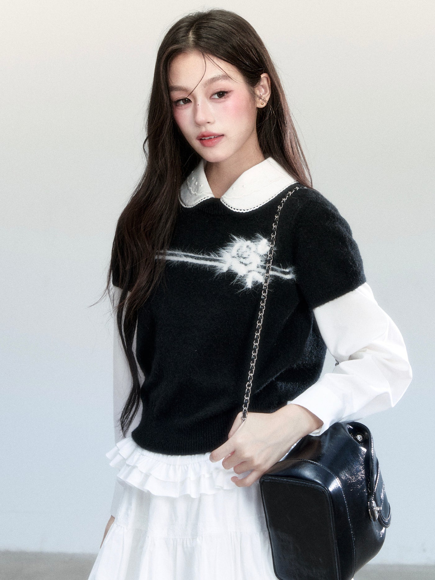 Retro-style Peter Pan Collar Blouse FRA0449