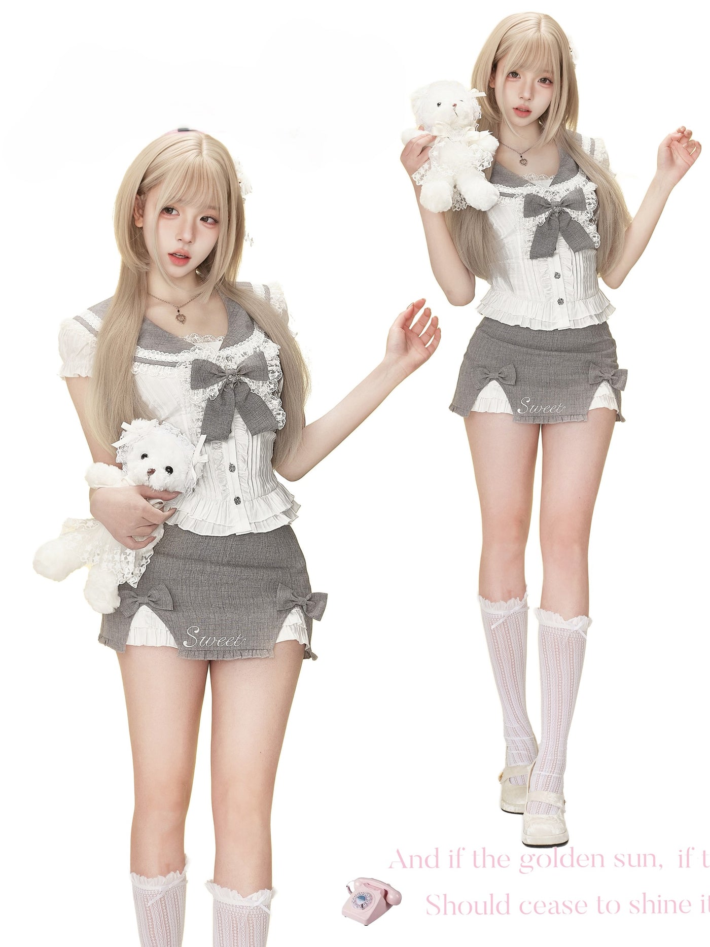 White Sailor Collar Shirt/Skirt SER0143