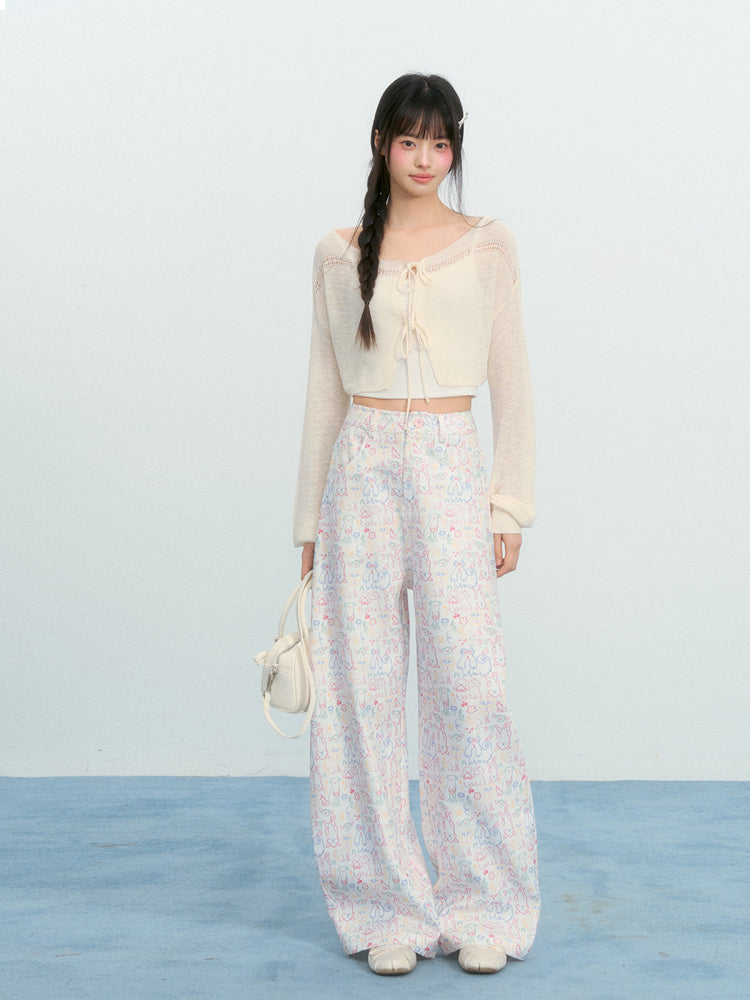 Colorful Puppy Graffiti Print Pants NTO0225