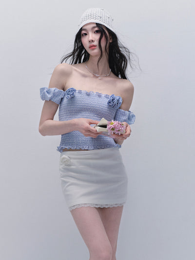 Blueberry Cake One Shoulder Top FRA0336