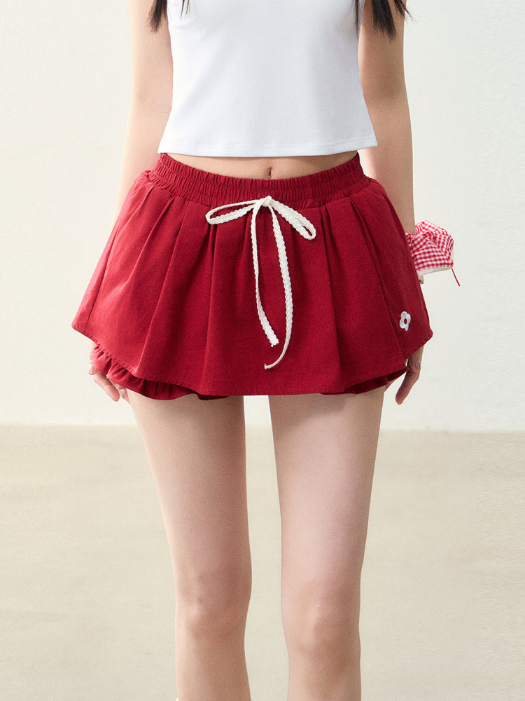 Pleated Bow-knot Skirt Pants NTO0226