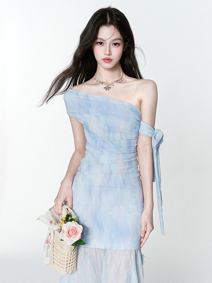 Romantic Gradient Off-shoulder Dress FRA0375