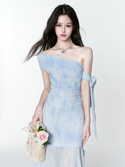 Romantic Gradient Off-shoulder Dress FRA0375