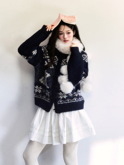 Nordic Design Horn Button Duffle Cardigan FRA0503