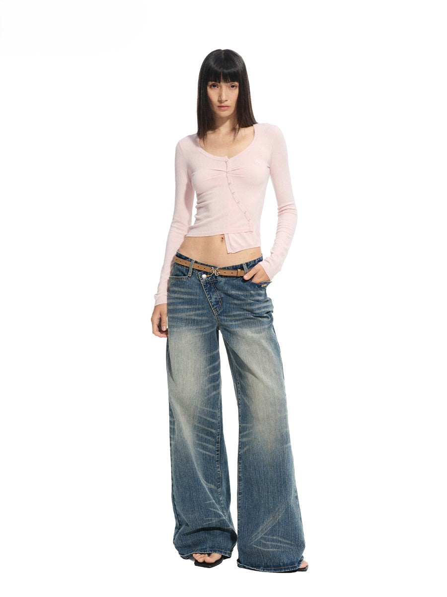 Low-rise Slant-front Jeans NOT0308