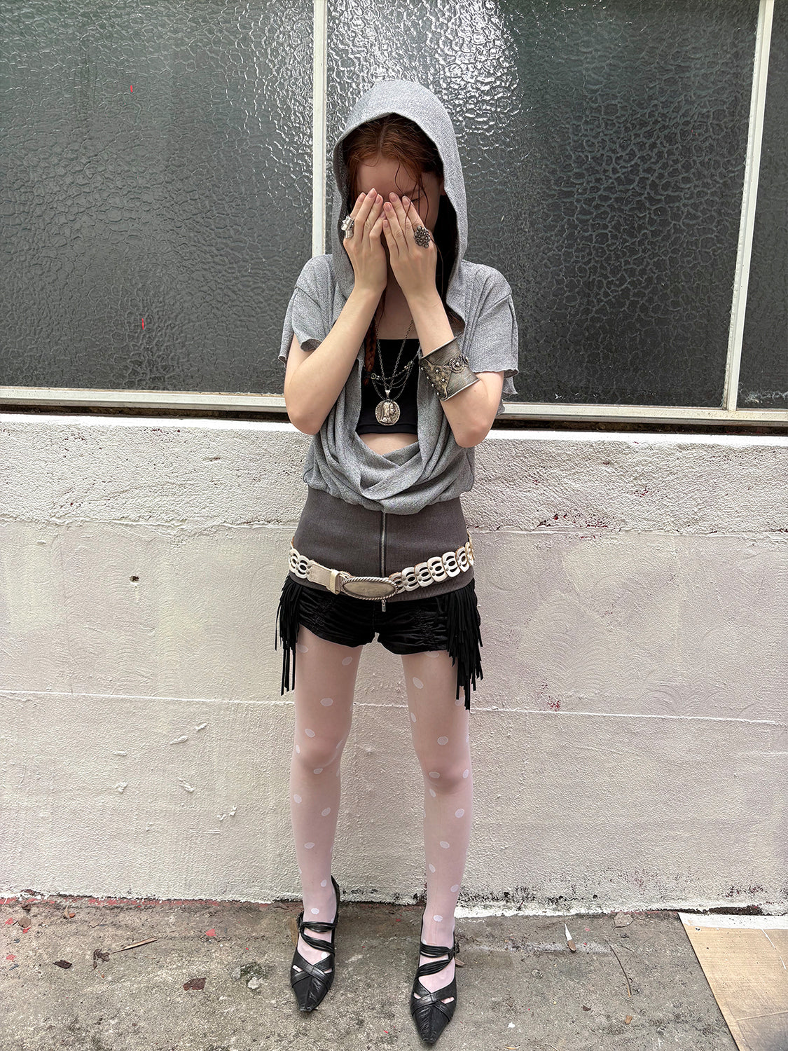 Pleated Detachable Tassel Shorts DOU0135