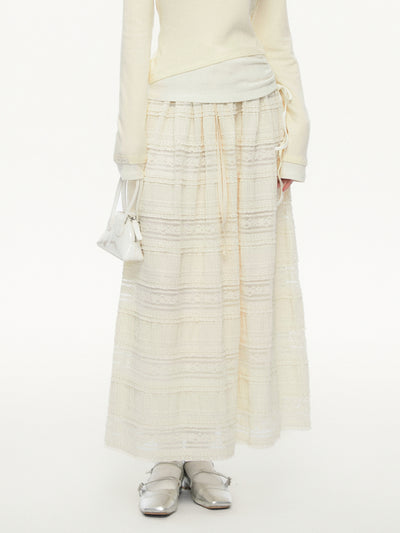 Splicing Lace Cake Long Skirt SPE0081