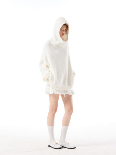 Loose Turtleneck Hooded Knit AOA0041