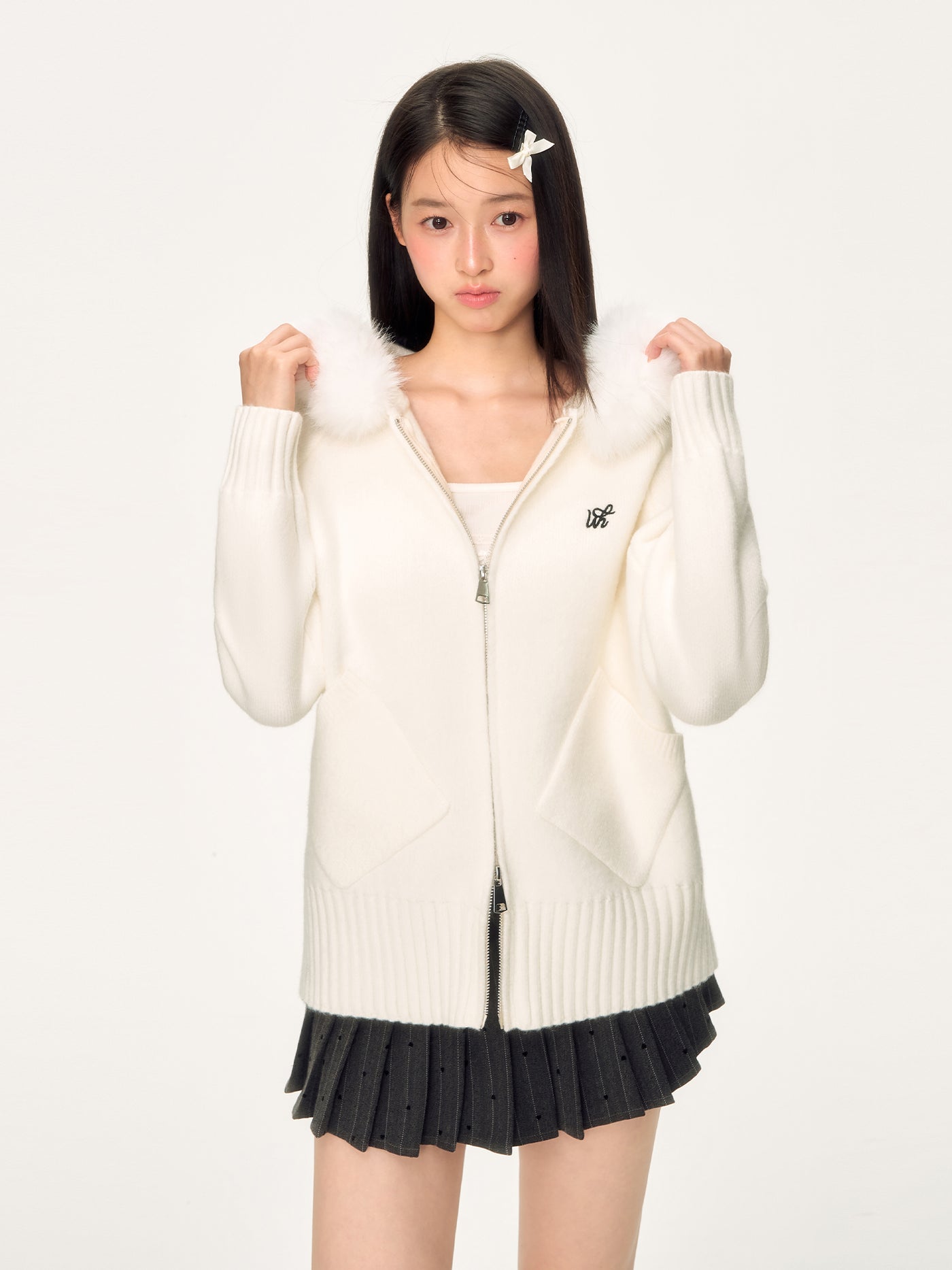 Soft Hooded Knitted Cardigan WEE0061