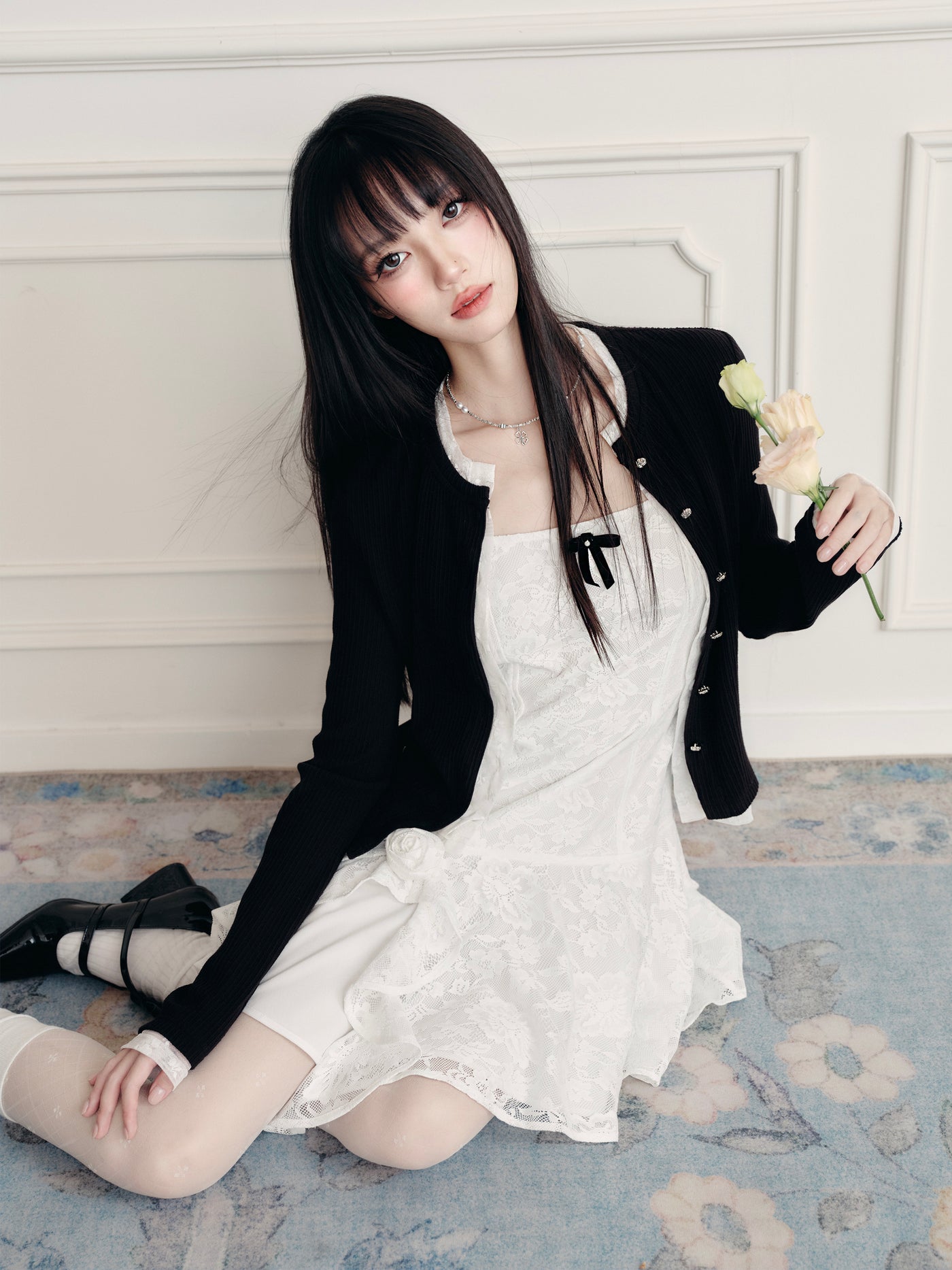 Lace Suspender Bow Dress FRA0427