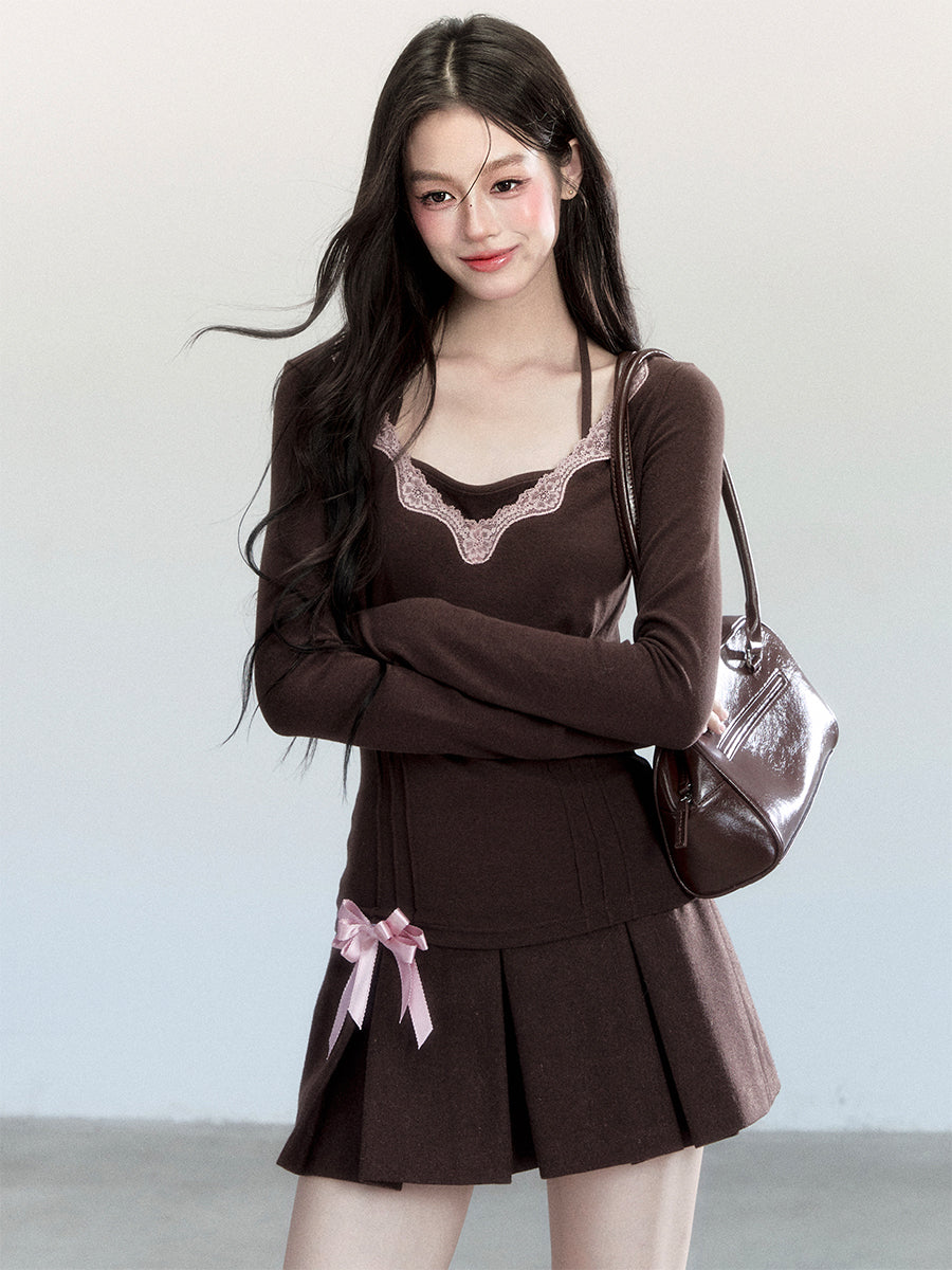 Lace Long-sleeved Base Top FRA0451