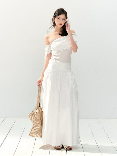 Ribbon Short Sleeves Top/Skirt SHI0153