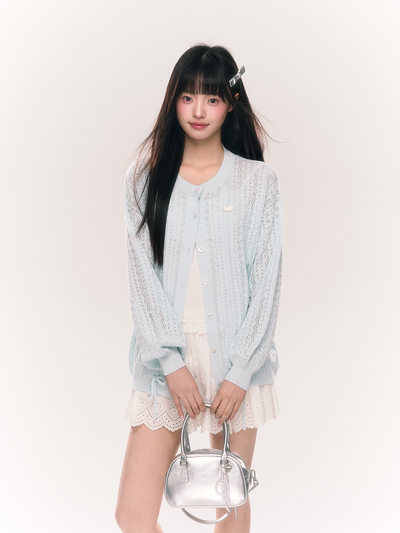 Lace Ruffled Knitted Cardigan NTO0208