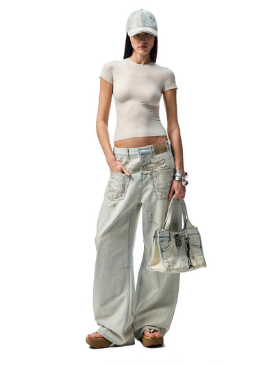 Wide-leg Scimitar Jeans JIN0016