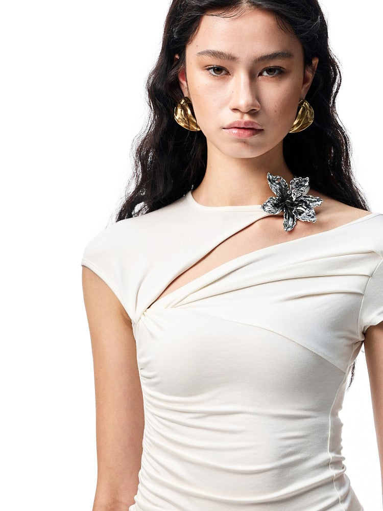 Metal Flower Short Sleeve T-shirt JIN0026