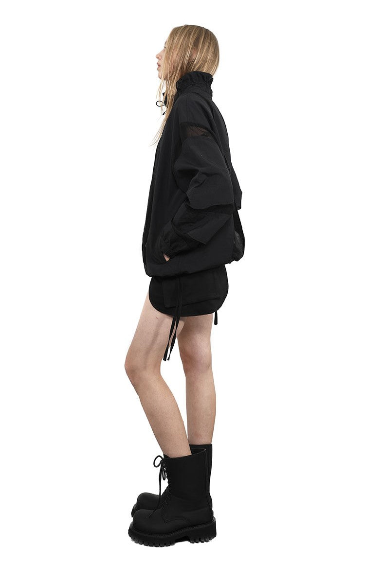 Black Stand Collar Jacket ANY0085