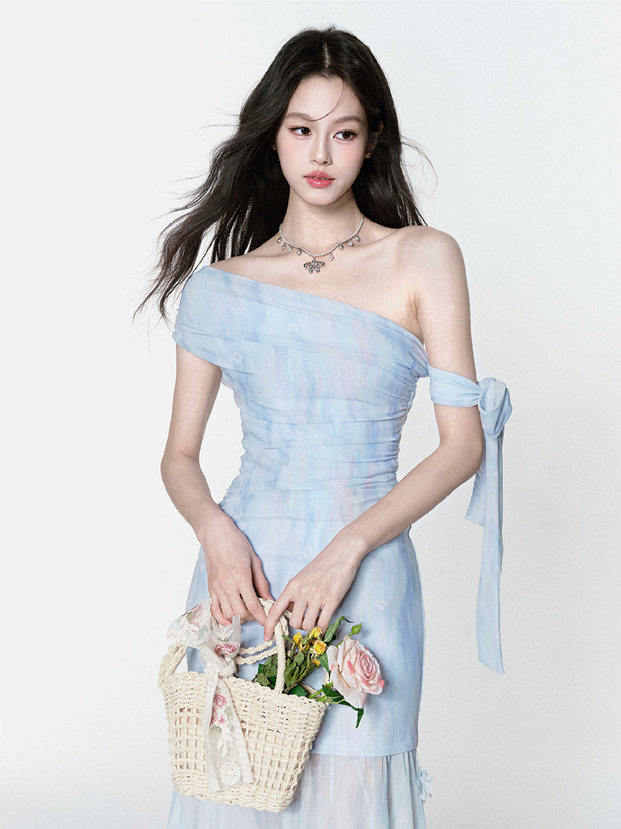 Romantic Gradient Off-shoulder Dress FRA0375