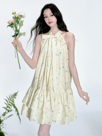Romantic Floral Bow Tutu Dress FRA0360