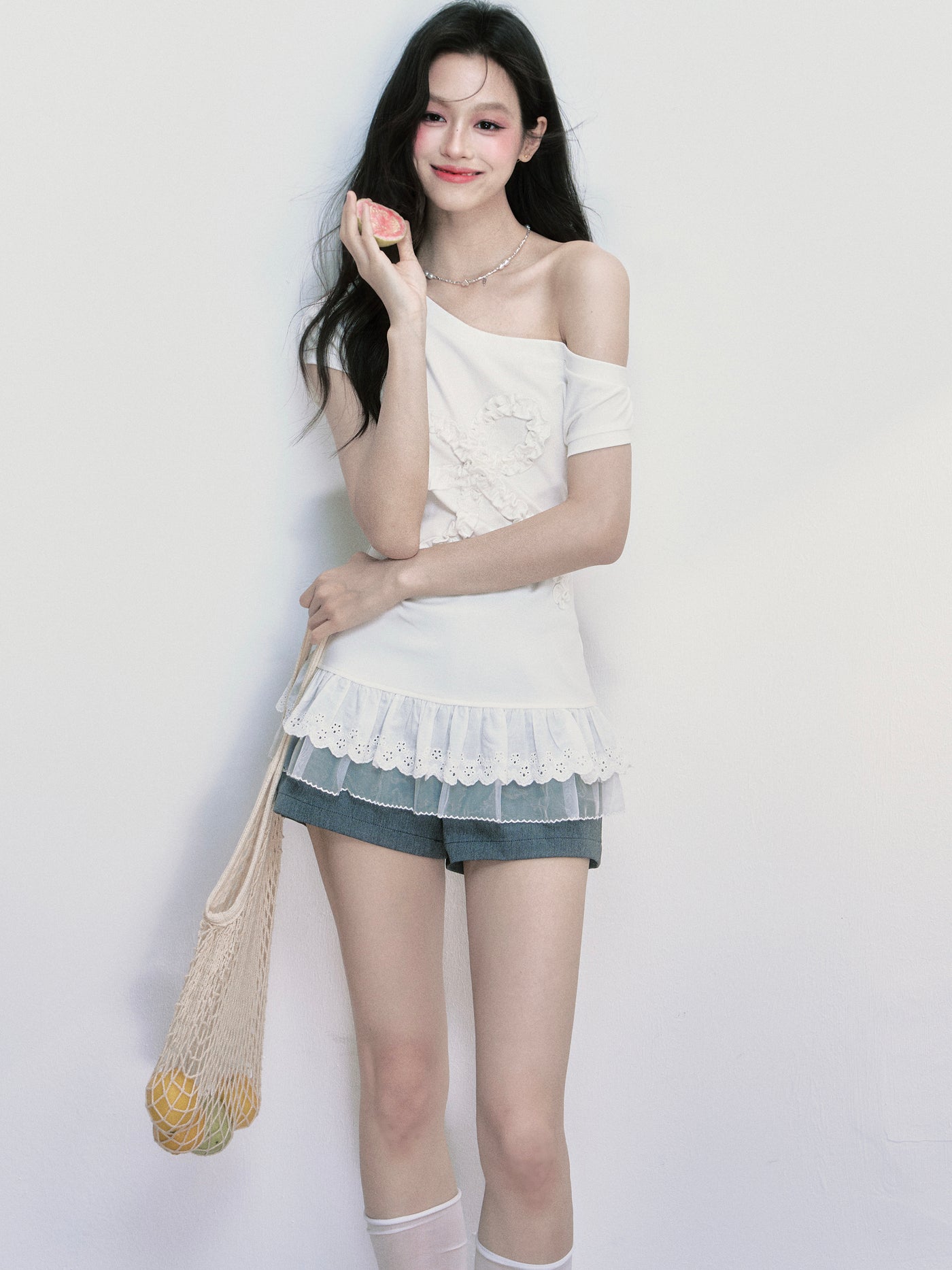 Fake Two-piece Lace Top FRA0406