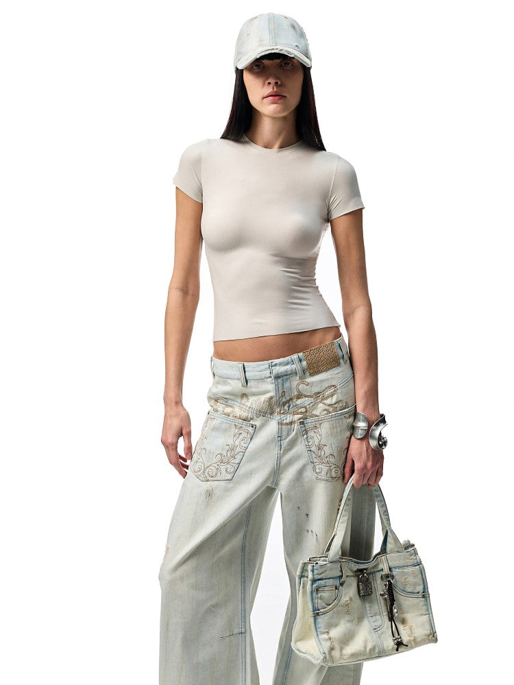 Wide-leg Scimitar Jeans JIN0016