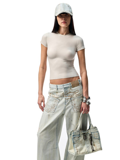 Wide-leg Scimitar Jeans JIN0016
