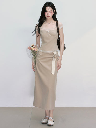 Puff Sleeve Top/Pleated Skirt FRA0405