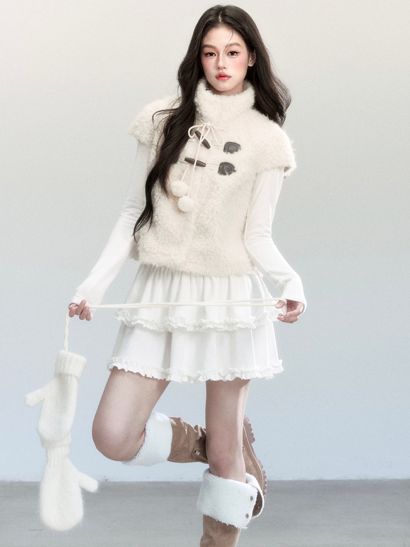 Eco-Friendly Fur Stand Collar Jacket FRA0442