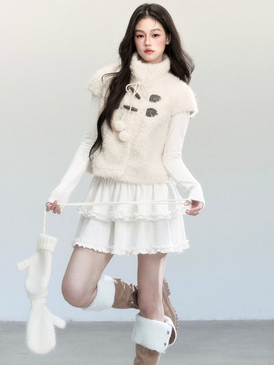 Eco-Friendly Fur Stand Collar Jacket FRA0442