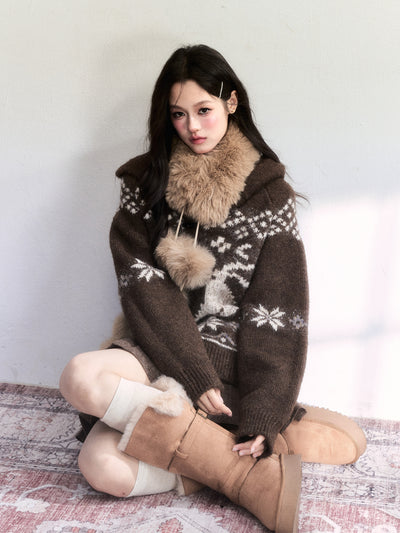 Nordic Design Horn Button Duffle Cardigan FRA0503