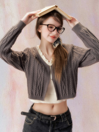 Fake Two-piece Cable Sweater SPE0029