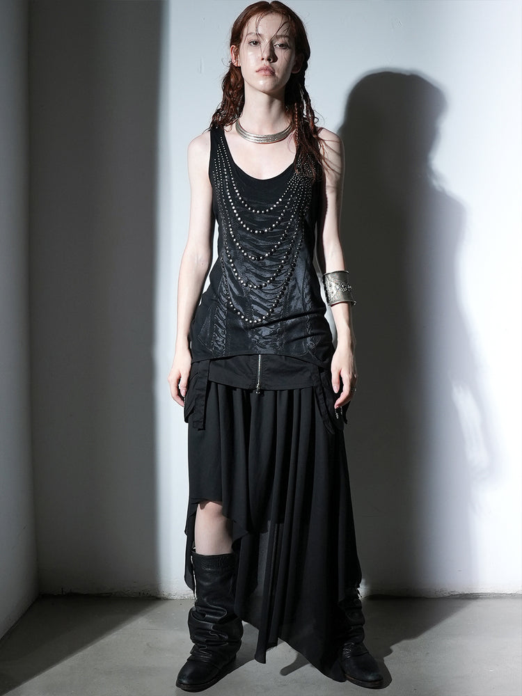 Irregular Printing Metal Camisole DOU0116