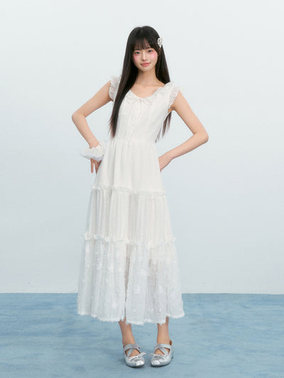 Small Flying Sleeves Cake Mesh Dress NTO0223