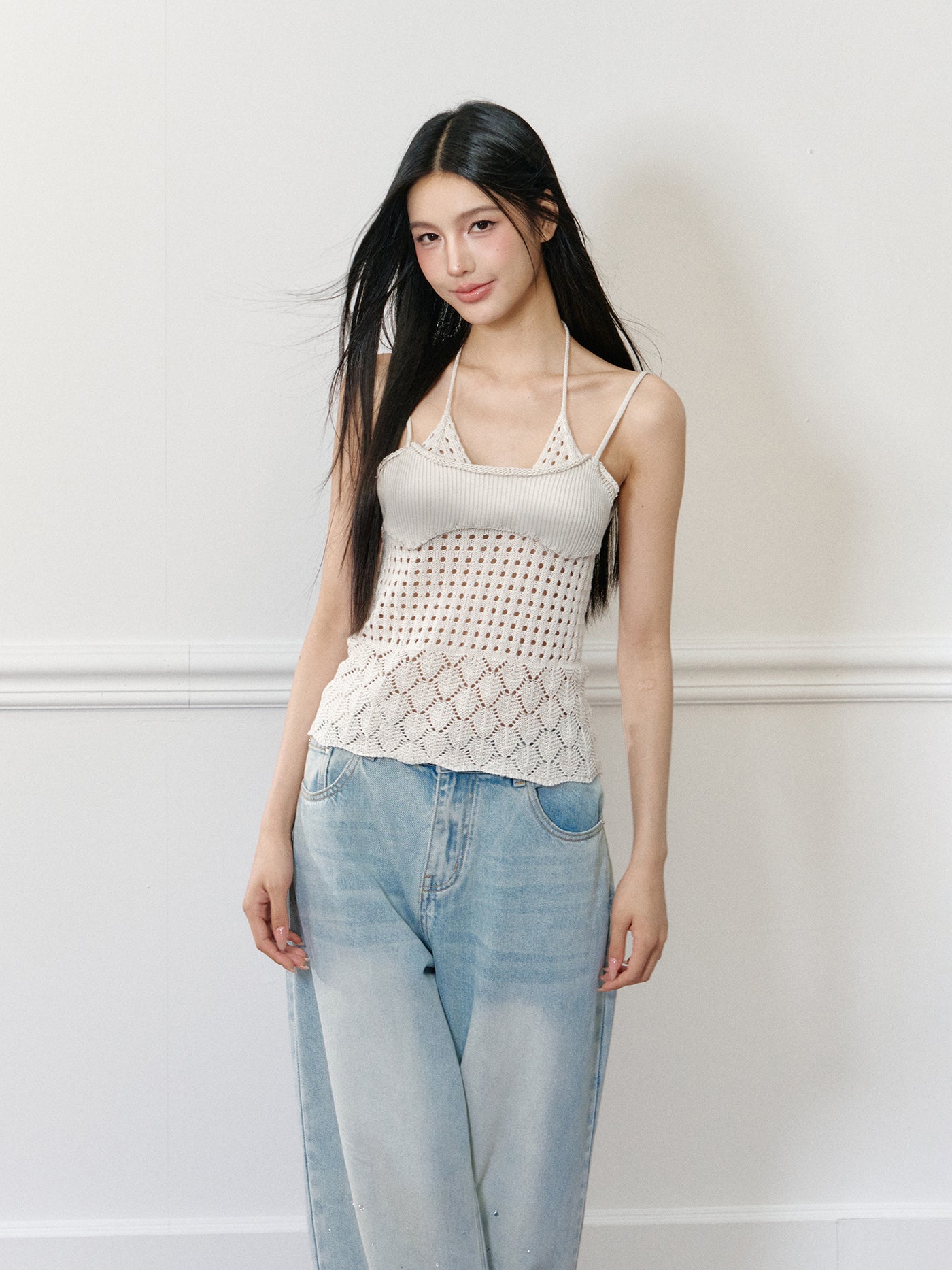 Fake Two-piece Hollow Camisole AGM0177