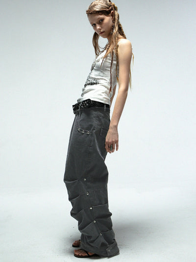 Low Waist Loose Pleated Pants DOU0106