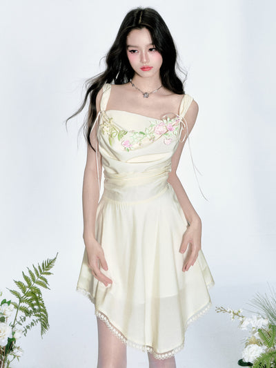 Embroidery Swing Collar Dress FRA0361