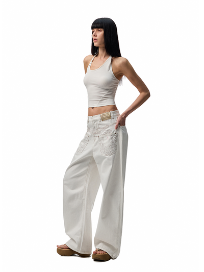 Wide-leg Scimitar Jeans JIN0016