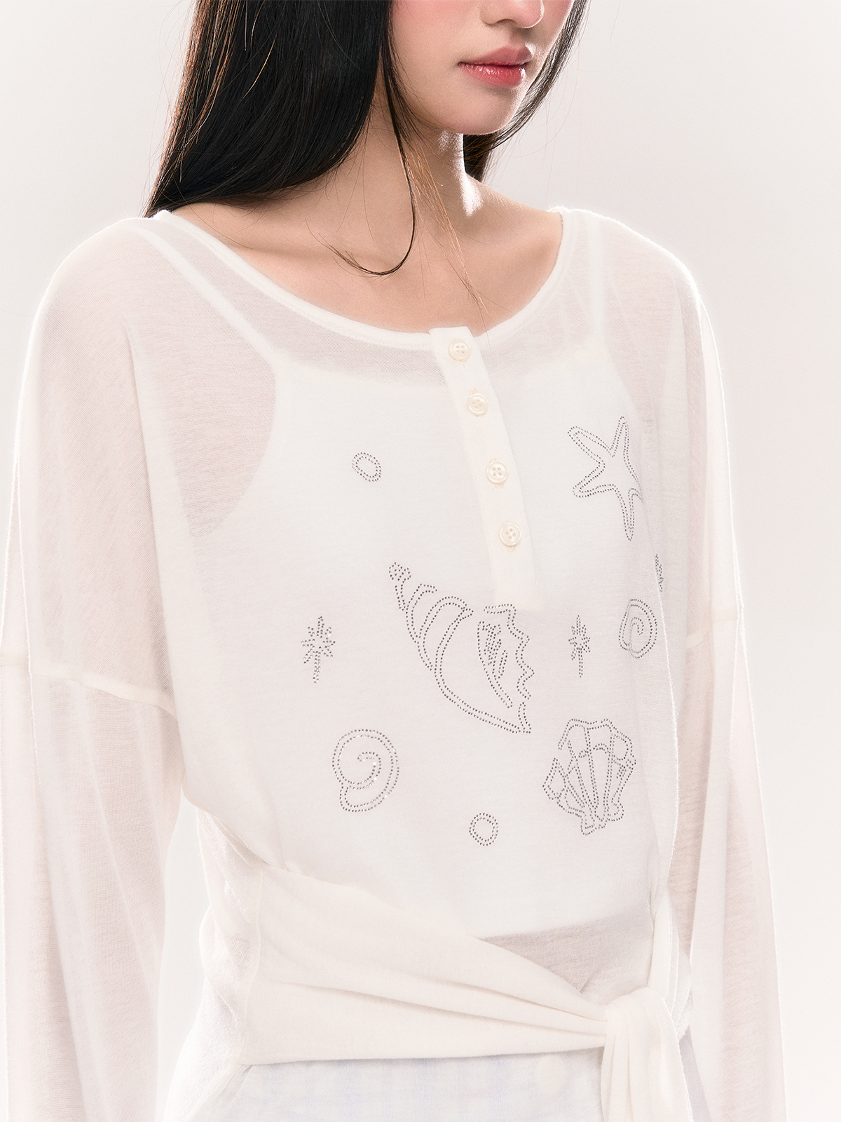 Diamond Print See-through Top NTO0207