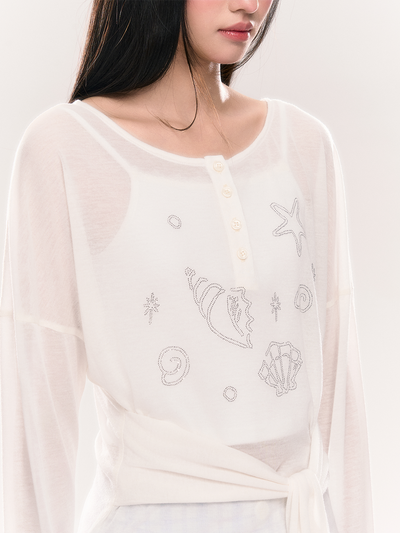 Diamond Print See-through Top NTO0207
