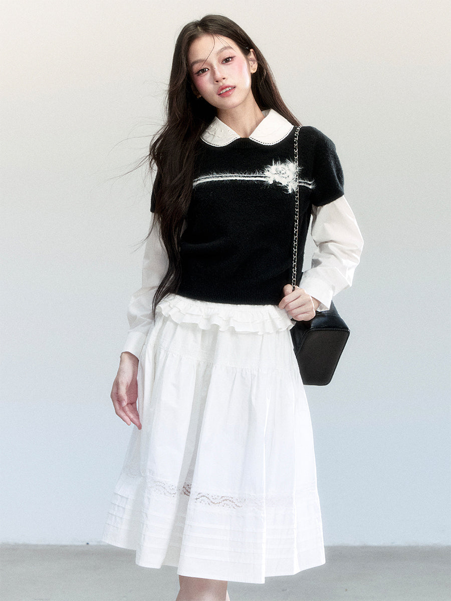 Floral Short-sleeved Sweater FRA0452