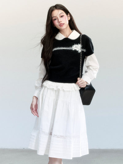 Floral Short-sleeved Sweater FRA0452