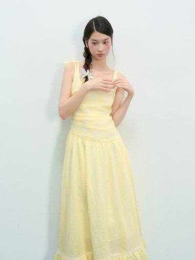 Square Collar Irregular Sling Dress NTO0222