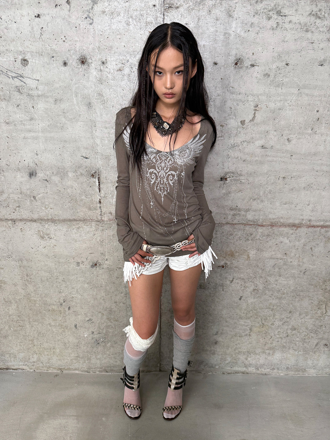 Pleated Detachable Tassel Shorts DOU0135