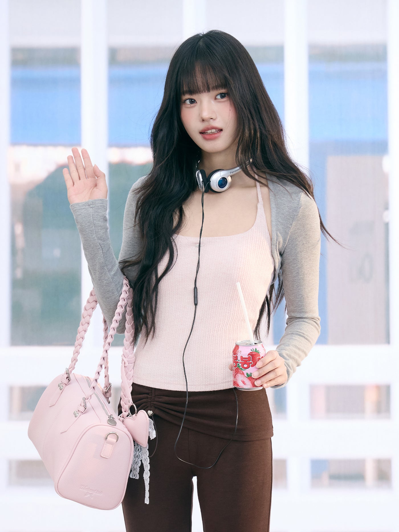 Two-piece Pink Camisole+Short Cardigan WEE0066