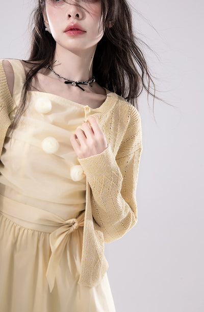 Sunlight Rose Tulle Sling Dress COT0261