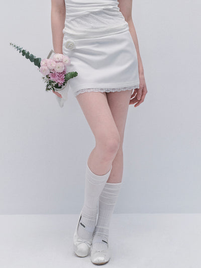 Lace Splicing One Shoulder Top/Skirt FRA0331