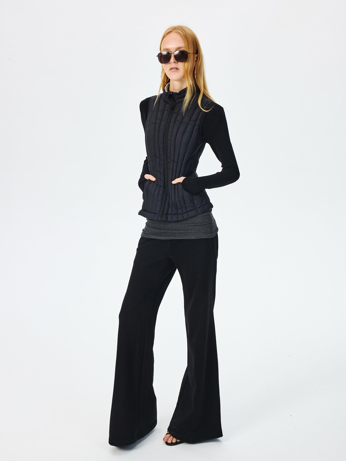 Draped High Waisted Flared Sweatpants CUR0270